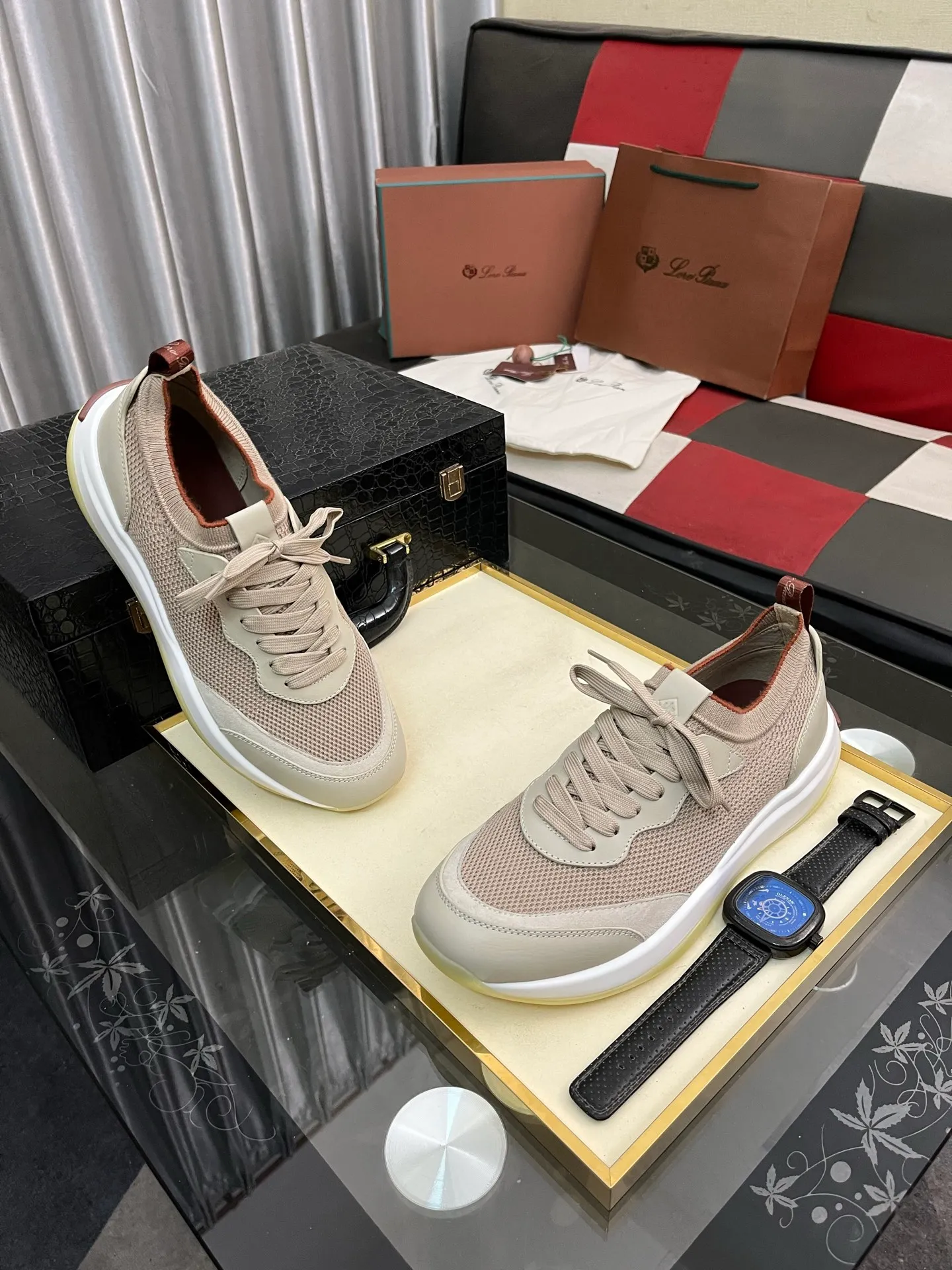 Men's men's shoes💰620⌚️⌚️Loro Piana - Loro Piana LP classic casual shoes, men's lace-up casual shoes and sneakers, high-quality lightweight and comfortable fabrics, suitable for outdoor leisure, the color is young and energetic, the upper is imported deerskin from Italy, it is great with sportswear or casual suits! Code number: 38-446️⃣Colors available